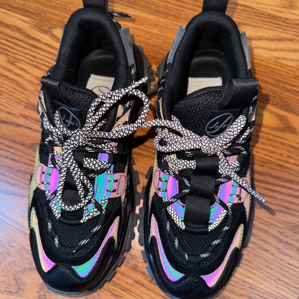 Women Black and Iridescent Sneakers